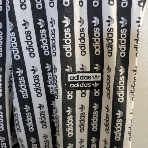 Adidas Black & White Logo Stripe Tracksuit Set Jacket Leggings Size Small - Picture 12 of 14